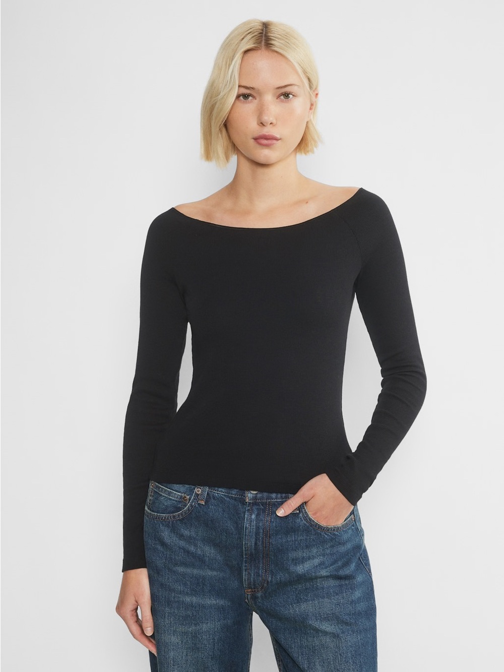Aritzia HomeStretch Rib Off-Shoulder Longsleeve